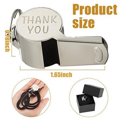 Flutesan Baseball Coach Whistle Basketball Coach Gift Volleyball Football Soccer Stainless Steel Whistle with Gift Box Personalized Coach Whistle with Lanyard Engraved Whistle for Referee Gift