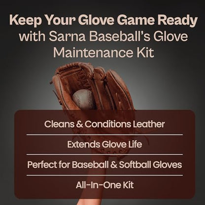 SARNA BASEBALL Glove Conditioner, Liquid, 8 Oz – Break in Faster, Keep Leather Maintained – Glove Conditioner for Mitts, Softball, & Baseball Gear Made in USA - size: Maintenance Kit