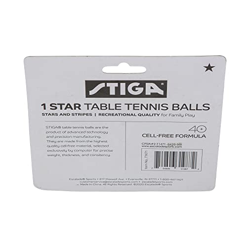 STIGA 1-Star Balls - color: Stars and Stripes, size: 6 Pack