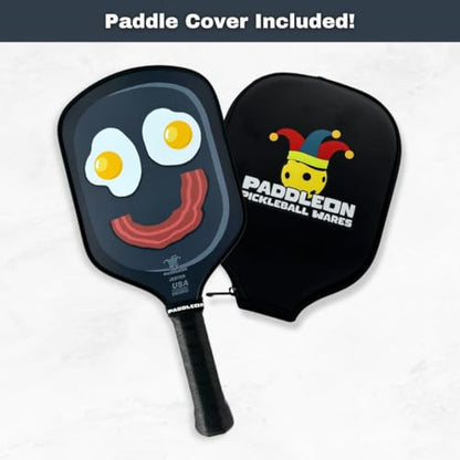 Funny Pickleball Paddles | USAPA Approved Paddle | T700 Carbon Fiber Surface | Propropylene Honeycomb Core | Non-Slip Cushion Grip | Single Paddle | High Grit & Spin | Fun Design - color: Frying Pan