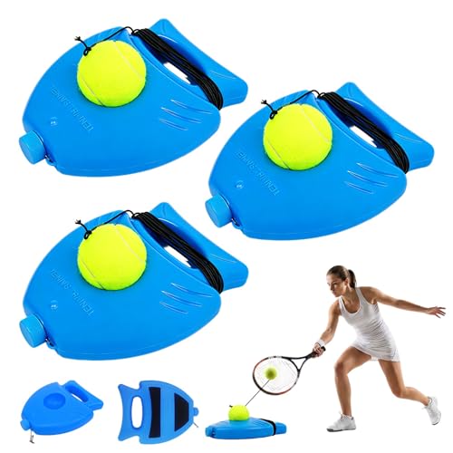 Tennis Ball Training Baseboard,Tennis Trainer Equipment Set,Tennis Rebounder with Weighted Base,Tennis Trainer Ball with String, Multifunctional Tennis Solo Practice Kit - color: 3PC
