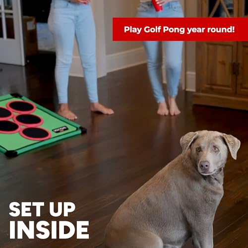 Golf Pong Versus Edition, (2 Pack) Game Set, Jumbo Backyard Lawn Game, Portable Indoor/Outdoor Chipping Golf Gift for Men, Women & Family