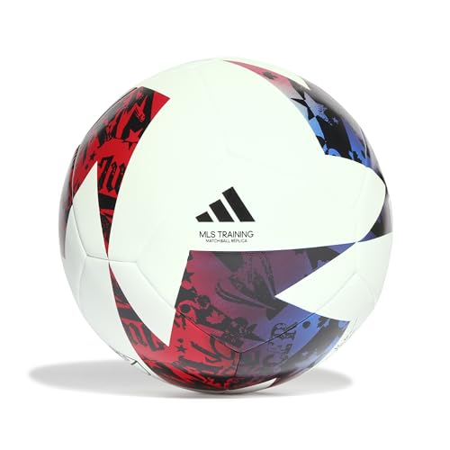 adidas Unisex MLS Soccer Ball - color: White/Blue/Red, size: 5