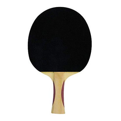 Vortex Table Tennis Racket 4-Player Set, Pips-Out With Sponge, Red & Black Rubber Surface, 1.5mm Sponge Layer, Flared Handle, Includes Three 2-Star Balls