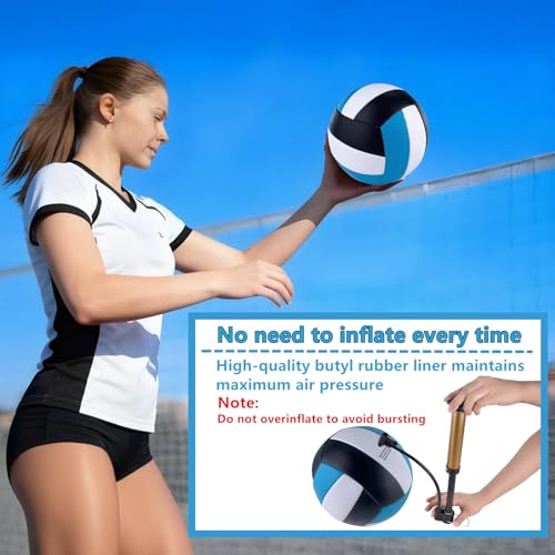 6 Pack Volleyballs Official Size 5, Waterproof Soft Bulk Recreational Volley Balls with Pump and Net Bag for Indoor Outdoor Beach Sand Water Pool Game Training Match for Beginner