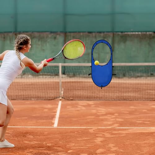 Arrowbash 2pcs Large Pop up Tennis Targets Detachable Training Rings 600d Oxford Cloth Tennis Serve Training Aid with Carry Bag, Blue/Orange