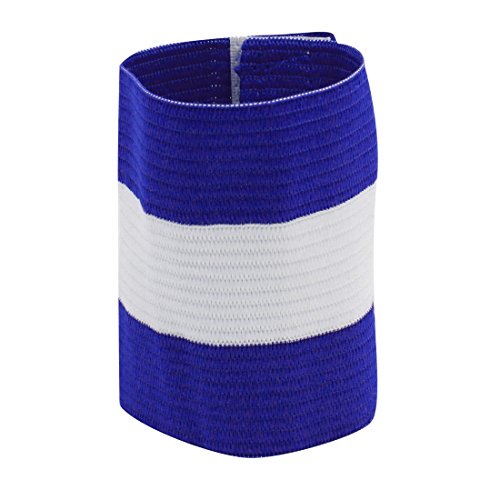 Ruilogod Detachable Closure Elastic Team Game Soccer Captain Armband Blue White (id: e8d 67a bea 643 79c