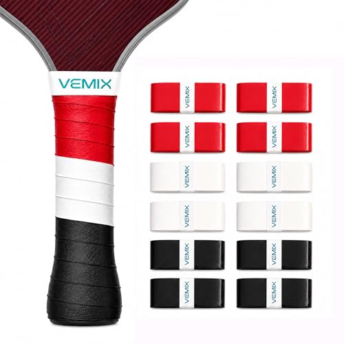 Pickleball Overgrip Tape – Non-Slip Sweat-Absorbing Replacement Grip for Paddle & Tennis Racquet, Soft Cushion Comfort, Multi-Pack Color Options - style: Red 4 + Black 4 + White 4
