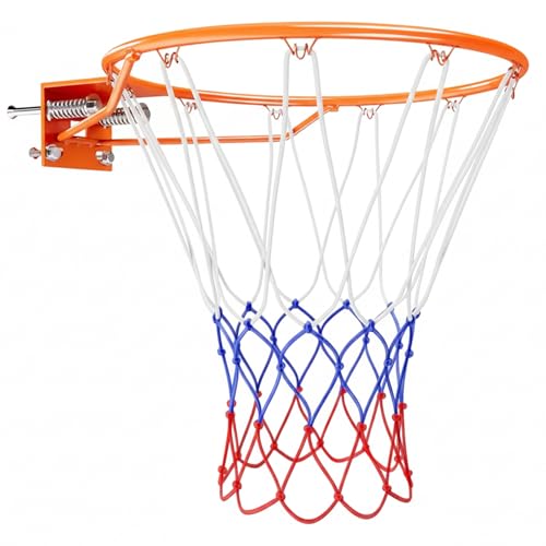 Basketball Hoop Wall Mount 18" Basketball Rim Replacement Hoop Rim Replacement Heavy Duty Wall Mount with Dual Spring Shock Absorption.