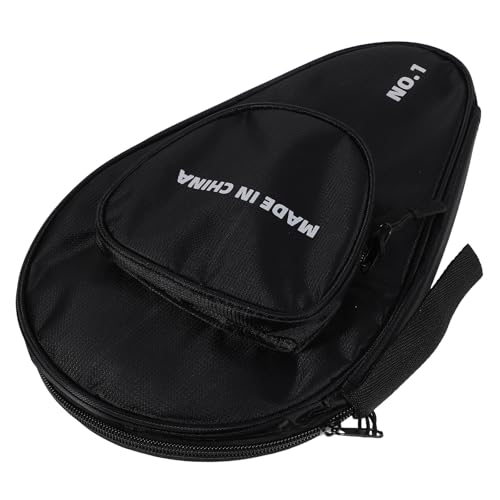 POPETPOP Table Tennis Racket Case and Paddle Storage Bag, Waterproof Protective Cover with Zipper, Gourd-shaped Double Racket Holder for 2 Paddles and 7 Balls, Sports Organizer for Ping