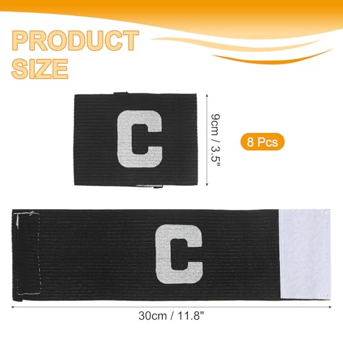 MECCANIXITY Soccer Captain Armband, Captain Arm Bands for Soccer Elastic Captain C Arm Band Sports Captain Armband for Football Team Training Youth & Adult - color: Black
