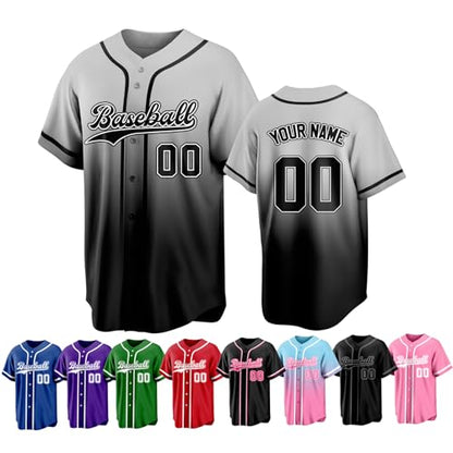 Custom Baseball Jersey Personalized Stitched Family Team Name Number Shirts Uniforms for Women Men Youth Kids - color: Gray-36