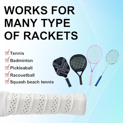 Pickleball Grip Tape 3pcs Overgrip Pickleball Paddle Grip Tape with Raised Ridge Replacement Grip Wrap Accessory for Pickleball Paddle Handle - color: White