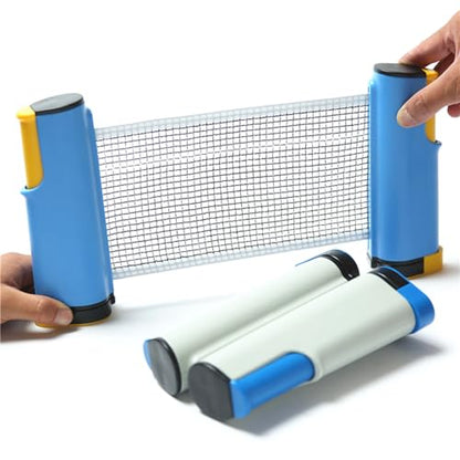 Portable Pingpong Net Table Tennis Set with Retractable Professional Tennis Accessories Portable Set - color: Blue and yellow