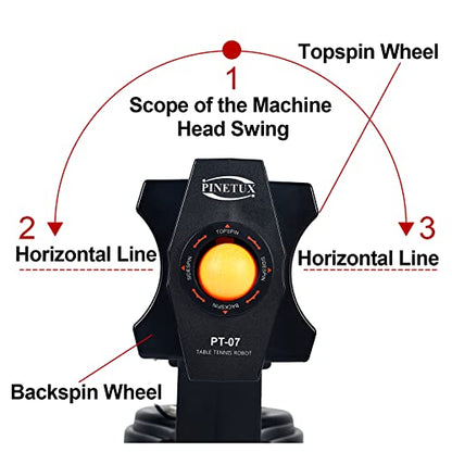 Ping Pong Robot Machine with 9 Different Spin Balls Table Tennis Robots Automatic Ball Machine for Training (PT-07)