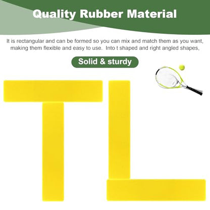 24 Pcs Court Line Marker Kit, Yellow Boundaries Markers Lines Set, Pickleball Court Lines Kit for Tennis Basketball Volleyball Badminton Pickleball Net Courts Outdoor or Indoor Training
