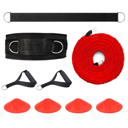 Speed Agility Training Equipment, 80lb Resistance Band Set to Improve Power, Strength, Focus Full Body Workout for Football, Basketball, Soccer, Tennis, Running, Jumping