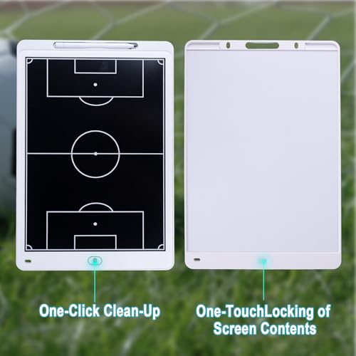 Magnetic Electronic Soccer Coaching Board, 16 inch LCD Soccer Coaching Board,LCD Soccer Strategy Board with Stylus Pen,Soccer Board Tactic Board, Training Equipment,White