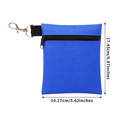 Golf Tee Pouch, 5.62 X 6.87 Inch Professional Zipper Golf Tee/Ball Pouch Bag with Metal Lobster Claw Clip - color: Royal Blue