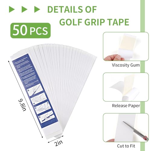 PEASUG 30 PCS/50 PCS Golf Grip Tape, Golf Grip Kit, Golf Club Grip Tape, 2" X 10" Golf Club Regripping Kit, Grip Tape for Golf Clubs, Double Sided Grip Tape Golf for Golf Club Regripping