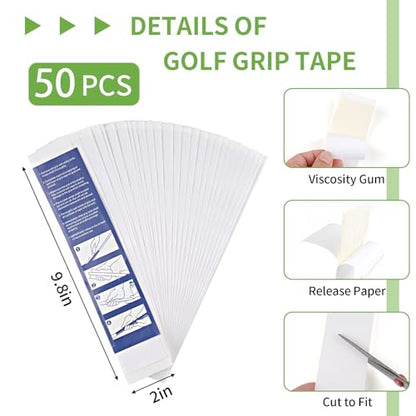 PEASUG 30 PCS/50 PCS Golf Grip Tape, Golf Grip Kit, Golf Club Grip Tape, 2" X 10" Golf Club Regripping Kit, Grip Tape for Golf Clubs, Double Sided Grip Tape Golf for Golf Club Regripping