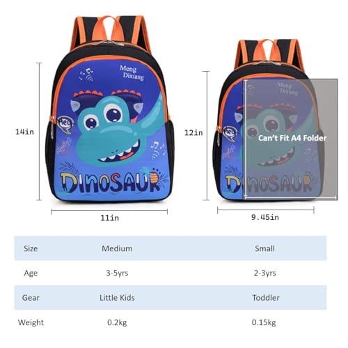 CHERUBIC Kids Toddler Cute Backpack Little Cartoon Travel Lightweight Bag Daypack For 3 Girls Boys (Dinosaur Blue) - color: Dinosaur Blue, size: Small-12"H