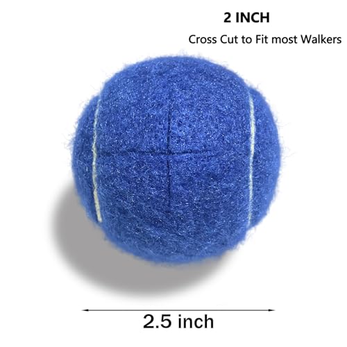 Walker Tennis Balls, Precut Tennis Balls for Walkers, Walker Glide Balls for Chairs, Desks, Furniture Legs and Floor Protection, Heavy Duty Long Lasting Felt Pad Glide Coverings -4PCS Blue - color: Blue-4pcs