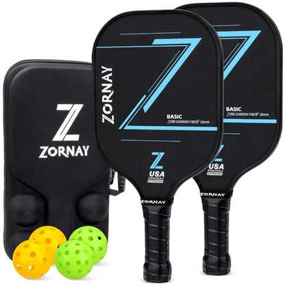 T300 Pickleball Paddles,16mm Pickleball Paddles Set of 2, USAPA Approved Carbon Lightweight Pickle Ball Rackets, Pickle Ball Racket Gift for Beginners, Men, Women, Couple