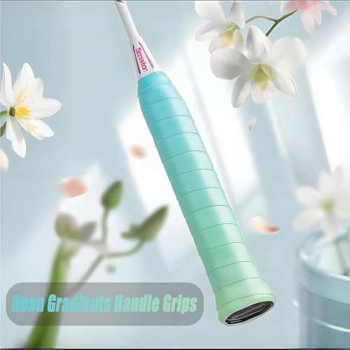 Senston 2pcs Racquet Grips Tape Overgrip for Tennis/Badminton/Squash Racquet Handle Grips - color: Green, style: Flat