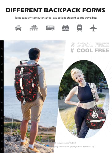GGOV Gym Sport Bag Backpack Duffle Bag Weekender Bag Waterproof Travel Sling Bag Casual Daypack for Men and Women