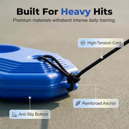 Tennis Ball Training Baseboard, 2026 New Portable Solo Tennis Trainer Set, Premium Tennis Trainer Rebound with Weighted Base, Multifunctional Tennis Practice kit for Backyard