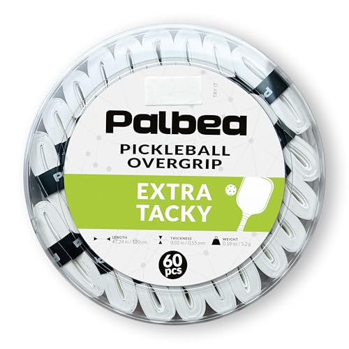 Pickleball OverGrip Tape - Pack of 3/6/12/22/60 - Extra Tacky White Pickleball Grip Tape - High Sweat Absorption & Non-Slip Soft Touch. Accessories Designed to Enhance Your Pickleball Paddle Grip Tape - style: 60-Pack White