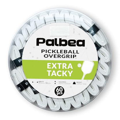 Pickleball OverGrip Tape - Pack of 3/6/12/22/60 - Extra Tacky White Pickleball Grip Tape - High Sweat Absorption & Non-Slip Soft Touch. Accessories Designed to Enhance Your Pickleball Paddle Grip Tape - style: 60-Pack White