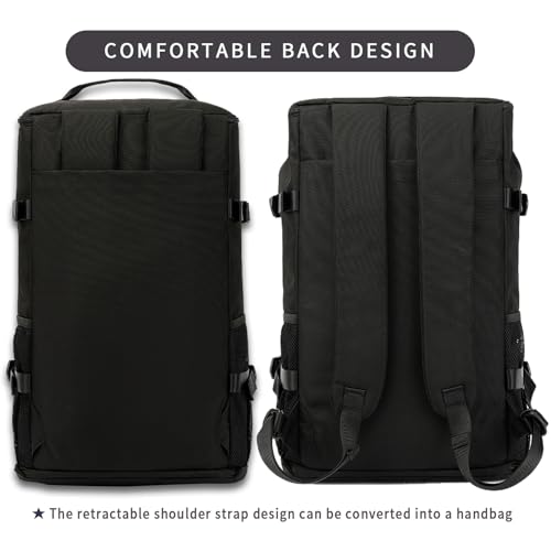 Solid color gym duffel bag backpack, wrestling bag,with shoe compartment, 4 kinds of back method waterproof travel sports walking laptop Lightweight (B-Black) - color: B-Black