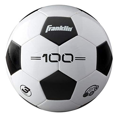 Franklin Sports Soccer Balls - Youth & Adult - Sizes 3, 4 & 5 - Single & Bulk Packs - Black & White - style: Size 3 - 1 Inflated Ball