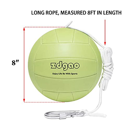 Portable Tetherball-Glow in The Dark Replacement Tether Ball with Carabiner, Ball Pump with Needle for Kids and Adults Outdoors Backyard Game