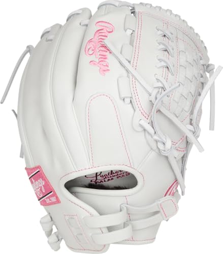 Rawlings | Liberty Advanced Color Series Fastpitch Softball Glove - color: White / Pink | X-Laced Basket Web, size: 12.5" | Utility