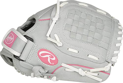 Rawlings | Sure Catch Series Youth Softball Glove - color: Grey / Pink, size: 10.5"