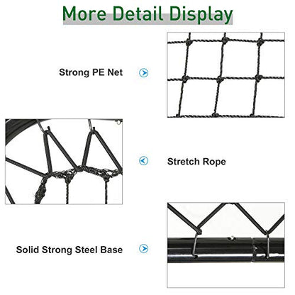 Soozier Soccer Rebounder Net, 3' x 3', Angle Adjustable Portable Training Goal Net with Quick Folding Design, Sturdy Metal Tube