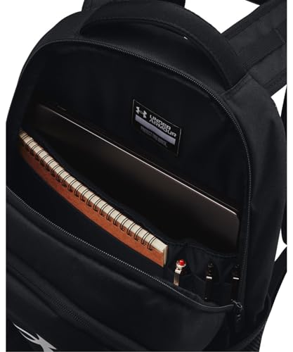 Under Armour Unisex-Adult Hustle 6.0 Backpack - Mens and Womens, (002) Black/Black/White, One Size Fits Most - color: (002) Black / Black / White, size: One Size