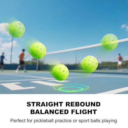 Pickleball Balls 6/12 Pack, Outdoor/Indoor Pickleball Ball - Balanced Flight, High Bounce, Superior Visibility - 40 Hole Green Pickle Ball Suitable for Most Floor Sport Courts