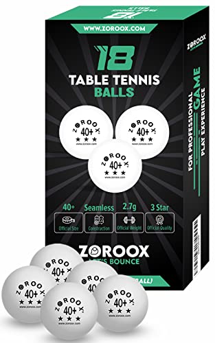 High-Performance 3-Star Table Tennis Balls - Pack of | 9, 18, 36 or 72 | Orange or White | 40+ ABS Competition Grade Ping Pong Balls - color: White, style: Pack of 18 Balls