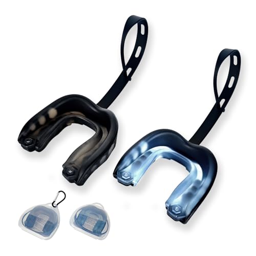Shiseedl 2-Pack Football Mouth Guard Kids - Professional Kids Sports Mouthpiece with Strap & Case - 3-Layer Breathable Protection for Football, Basketball, MMA, Boxing - size: Kids