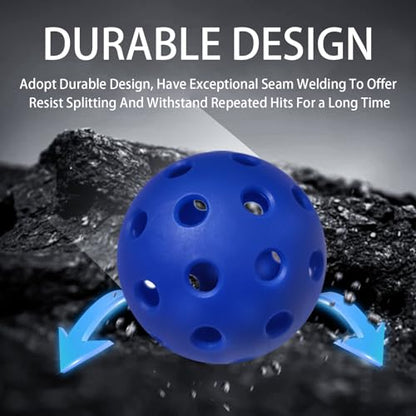 Pickleball Balls Outdoor 40 Holes - Durable High Bounce USAPA Approved - True Flight Tournament Pickleballs - 4/6/12 Pack - Accessories for Training & Competitive Play
