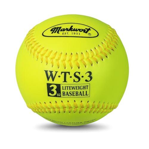 Markwort Weighted Synthetic Covered Baseball 9 in - color: Optic Yellow, size: 3 Ounce
