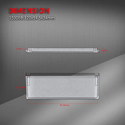 DaierTek 1590BB Aluminum Metal Stomp Box Case Guitar Pedal Enclosure Effect Enclosure Stomp Box Unpainted 120x94.5x34 MM