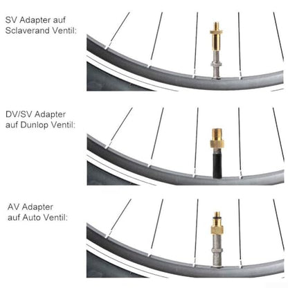 15Pcs Bike Pump Adapter Set Copper SV DV AV Needle Valve Connector Kit For Bicycle Tires Balls With Storage Box