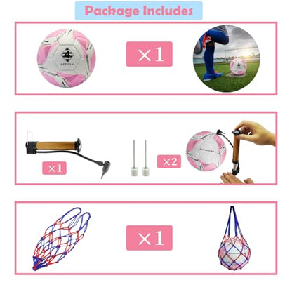 Soccer Ball Size 4 with Pump & Needle, Sofu PU Soccer Ball Kit for Indoor Outdoor Practicing Training Playing Game Gift Adult Play (Official Size 4)