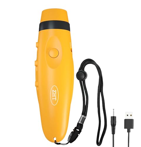 ZHT Electronic Whistles for Referees with USB Charging, 3 Tone High Volume Emergency Whistle for Referee Coaches Teacher, Outdoor Camping Hiking Boating Safety Whistles with Lanyard - color: Yellow