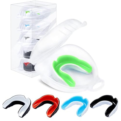 MENOLY 5 Packs Kids Mouth Guard - BPA Free Toddler Mouth Guard for Boys Girls with Portable Case, Mouth Guard Football for Boxing, Basketball, Lacrosse, MMA, Hockey, Wrestling, Soccer - size: Small (Under 7 Year old)